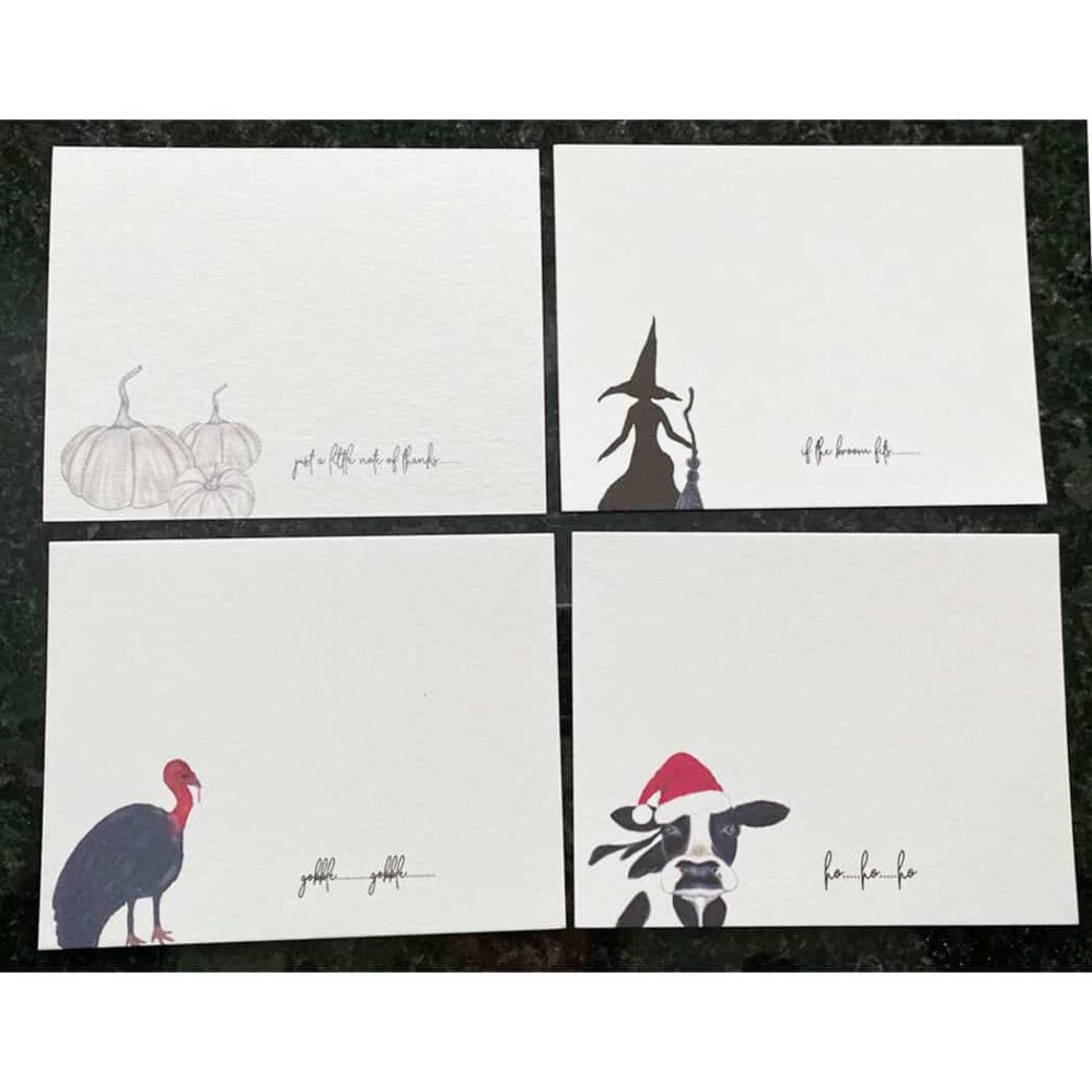 holiday flat note cards