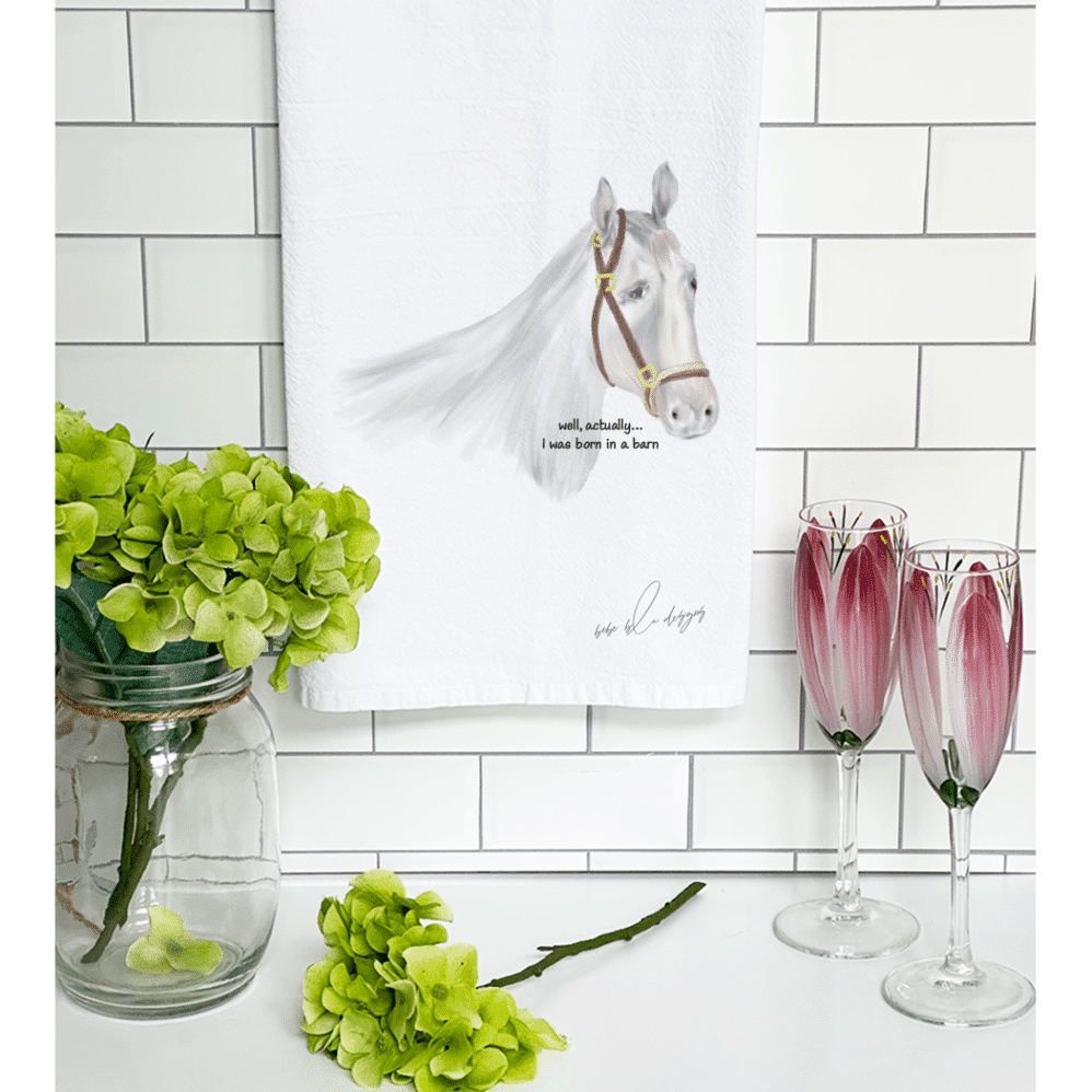 horse born in barn mock up