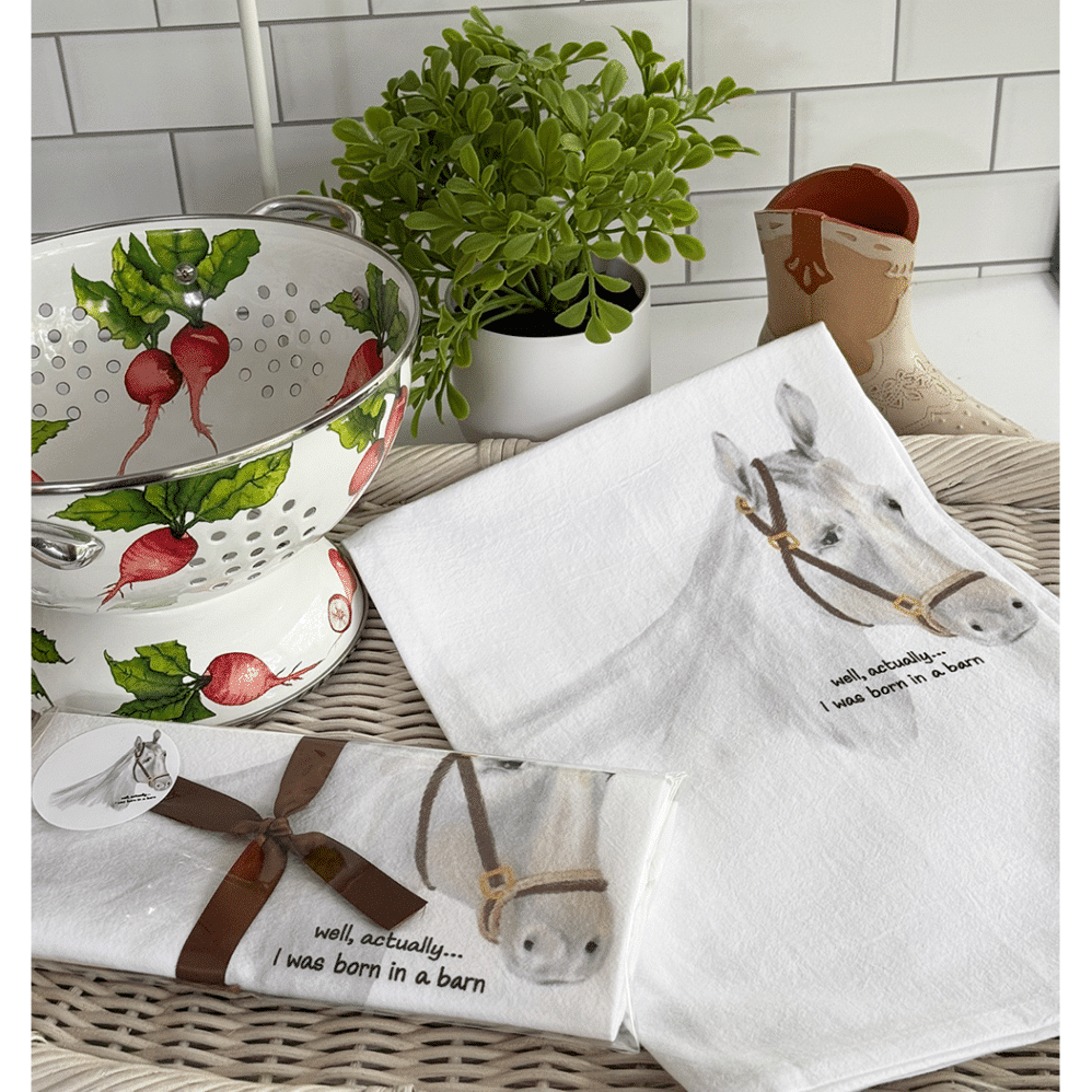 horse born in barn towel radish