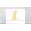glass of ice tea with ice cubes, lemon slices and a pink and white straw on note cards