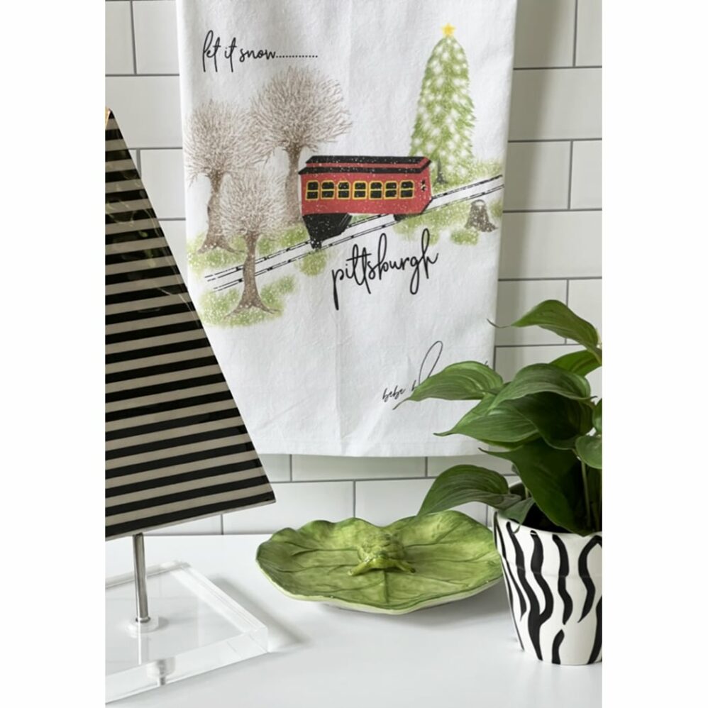 incline let it snow flour sack towel