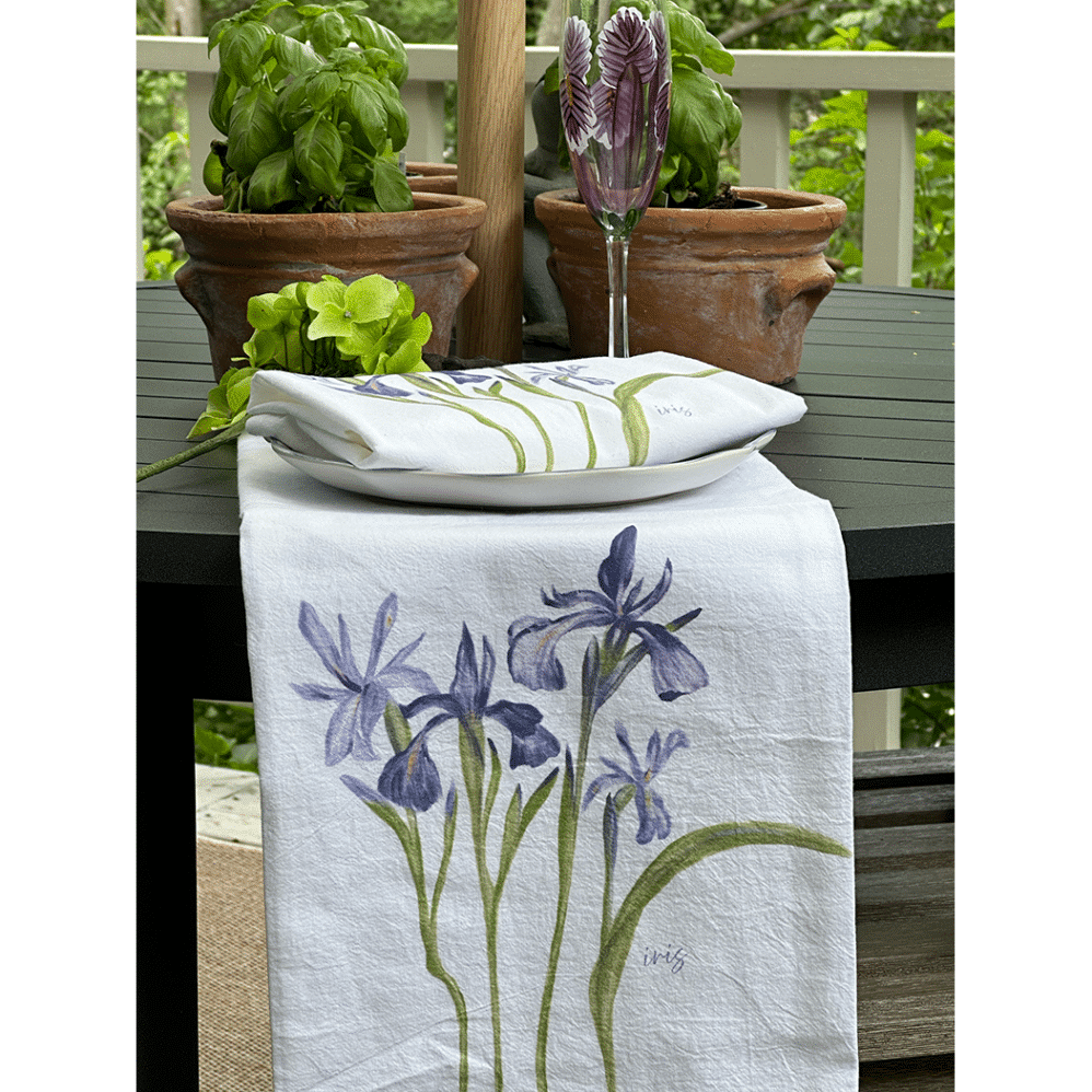 iris flour sack towel table setting