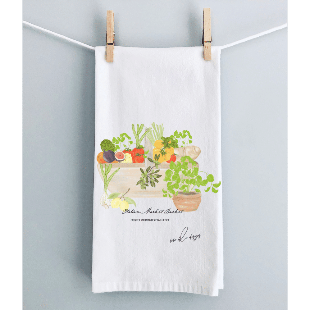 italian market basket flour sack towel