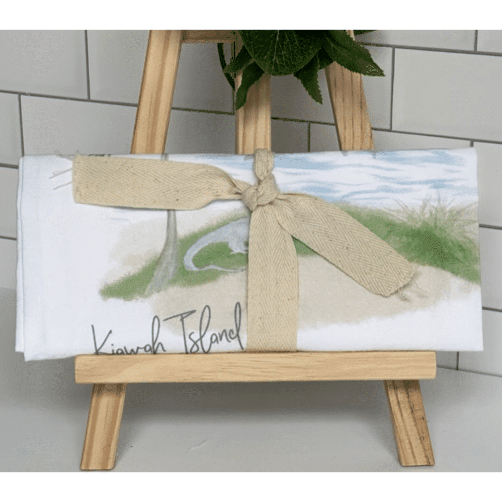 kiawah island flour sack towel wrapped