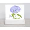a light purple lacecap hydrangea note card