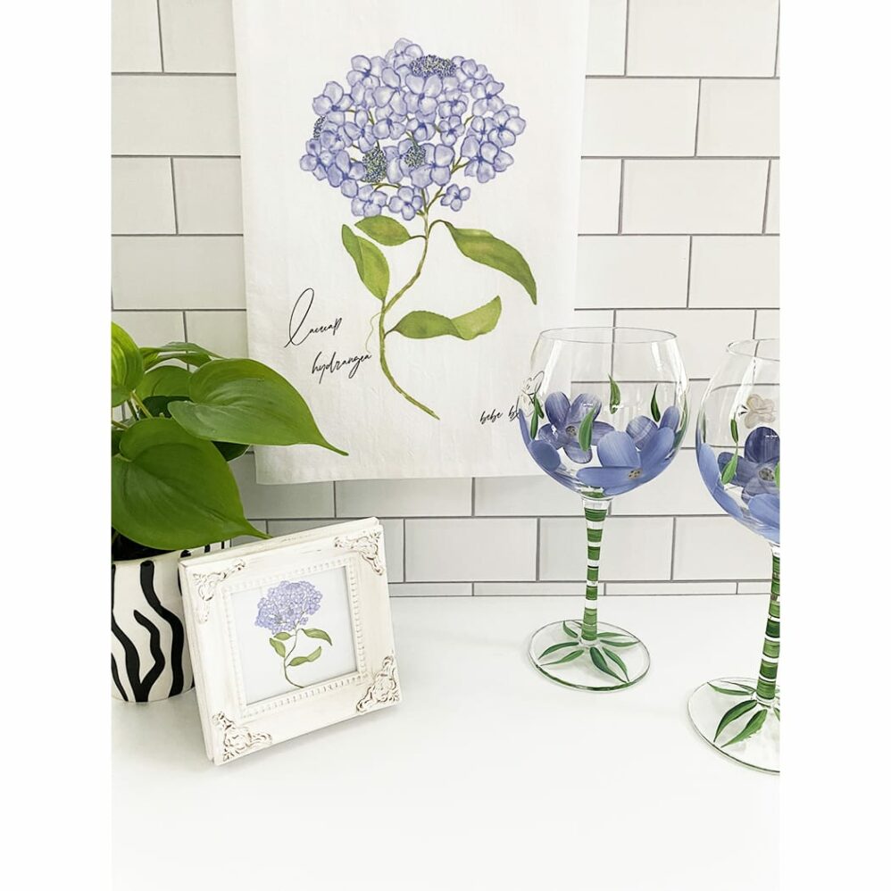 Lacecap Hydrangea Flour Sack Towel