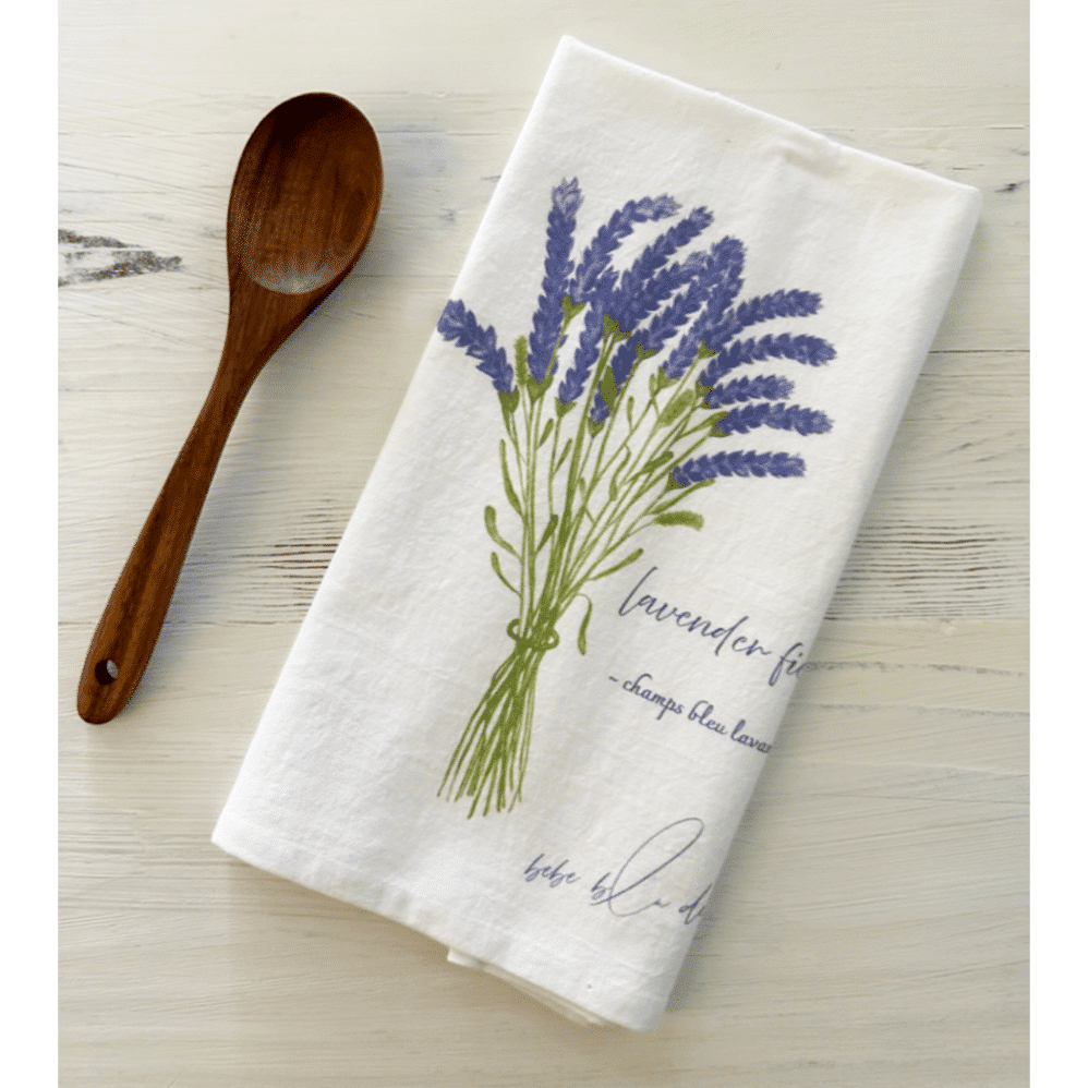 lavender fields flour sack towel