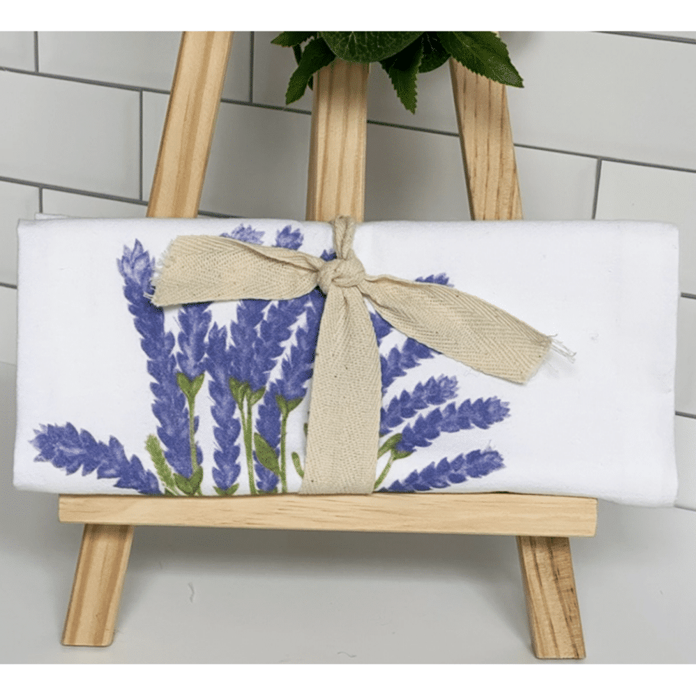 lavender fields flour sack towel wrapped