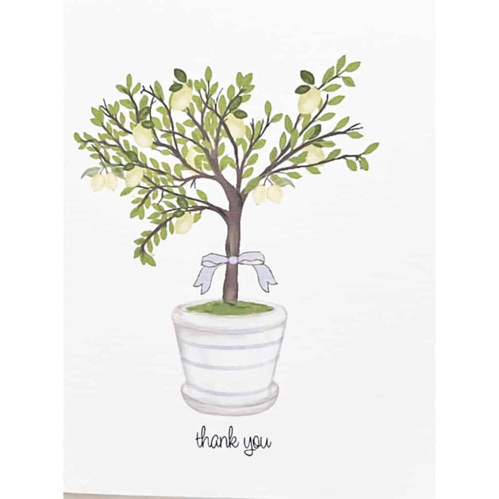 lemon tree thank you note card