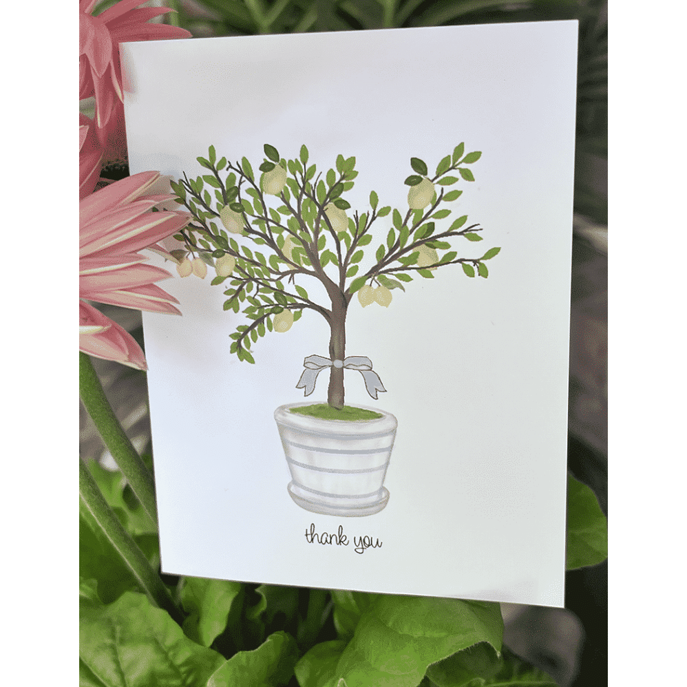 lemon tree thank you note cards