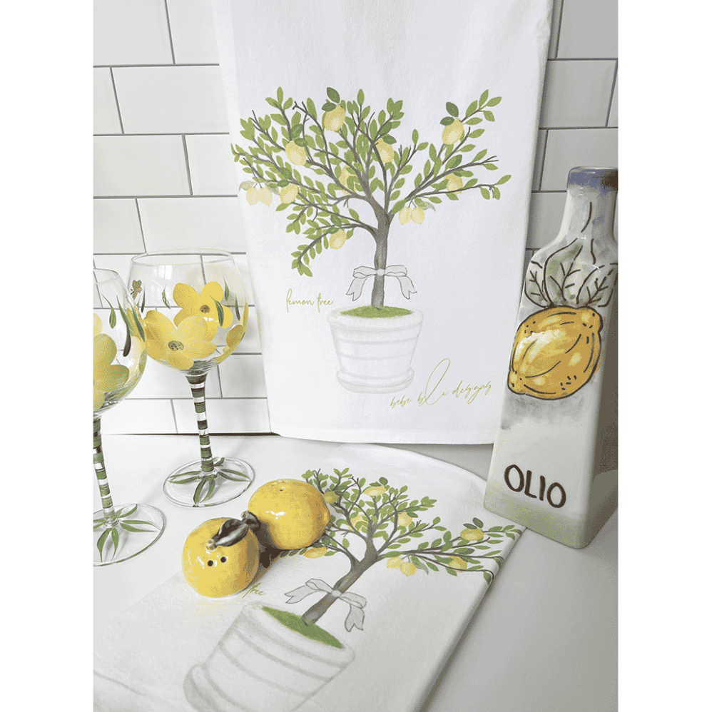 lemon tree flour sack towel