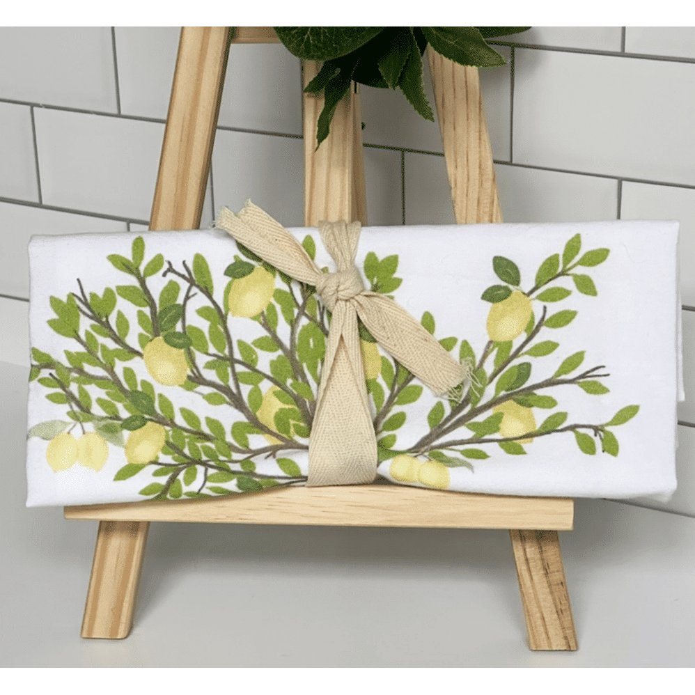 lemon tree flour sack towel wrapped