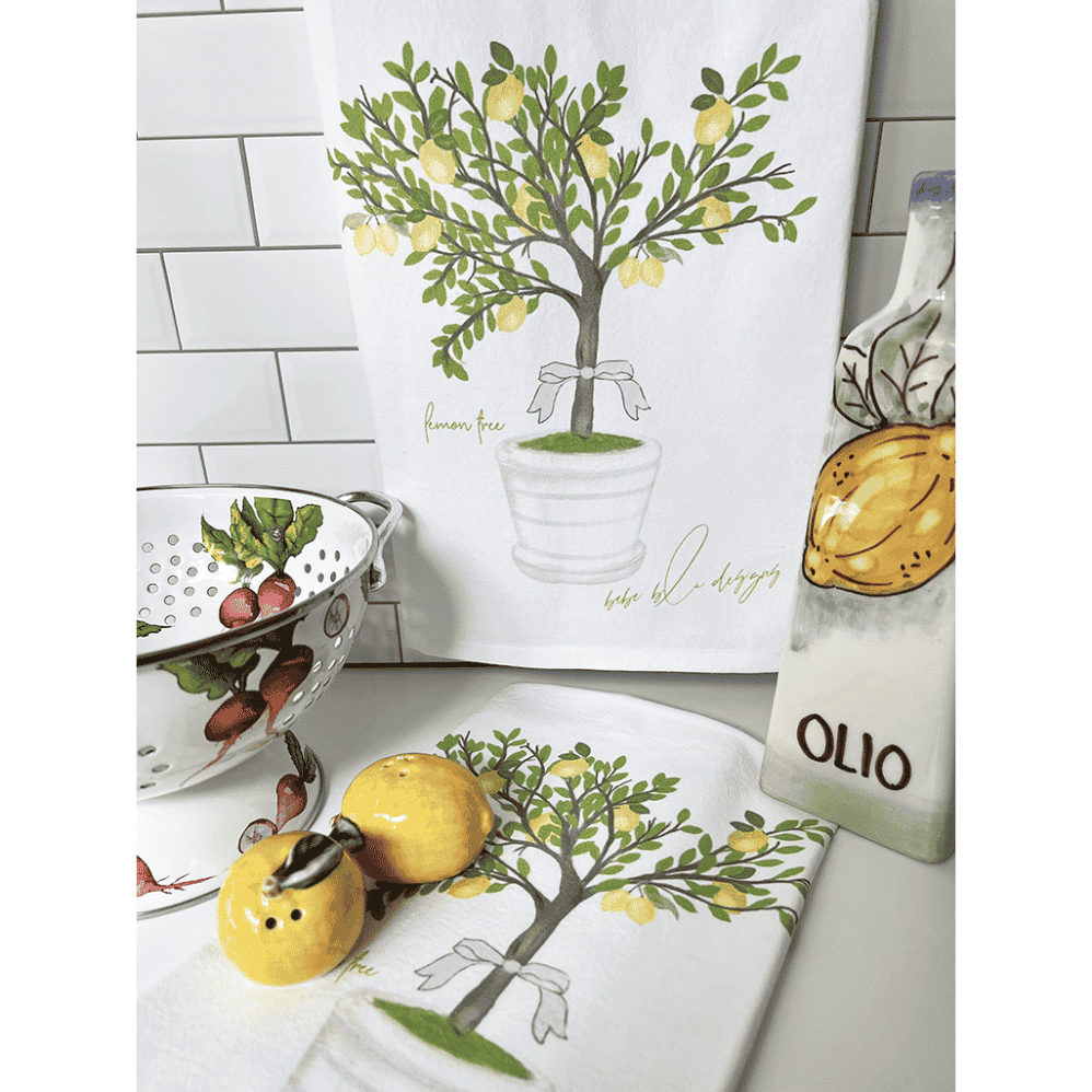 lemon tree flour sack towel