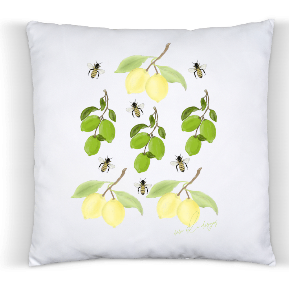 lemons, limes and bees pillow