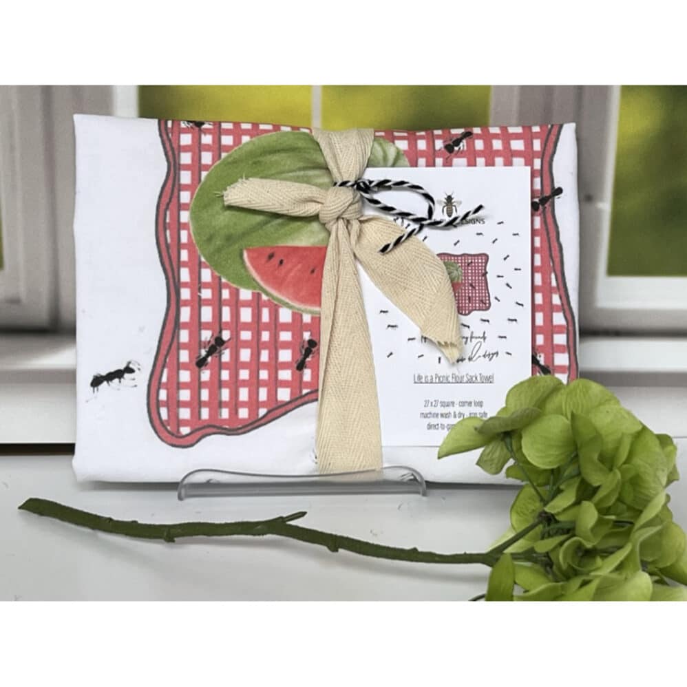 life is a picnic flour sack towel wrapped