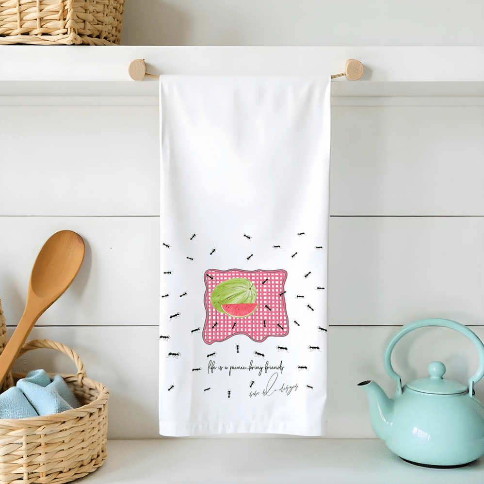 life is a picnic flour sack tea towel