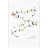 string of colorful Christmas lights and the words, oh what joy