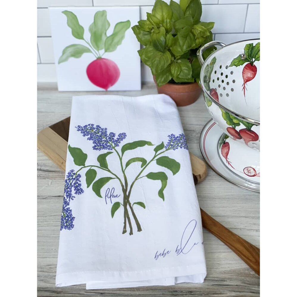 lilac flour sack towel