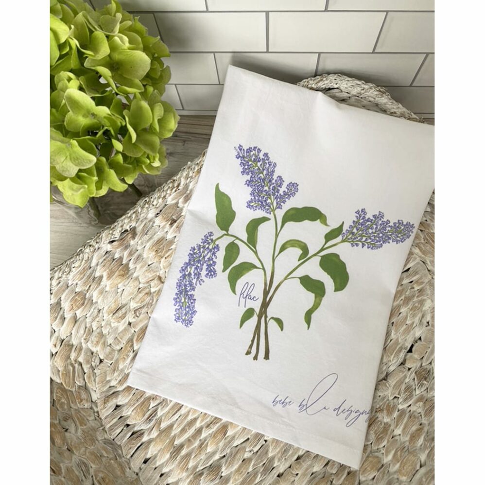 lilac flour sack towel