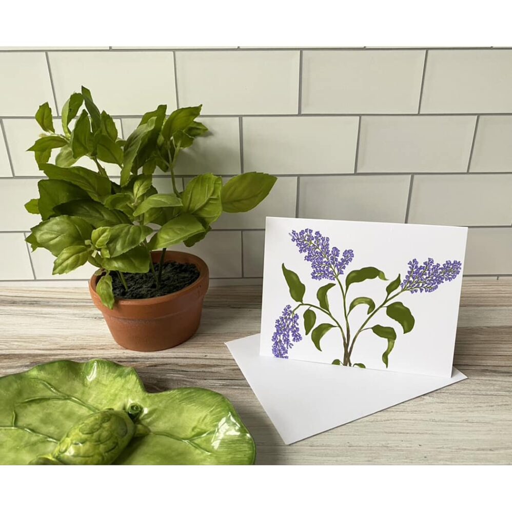 lilac note card set