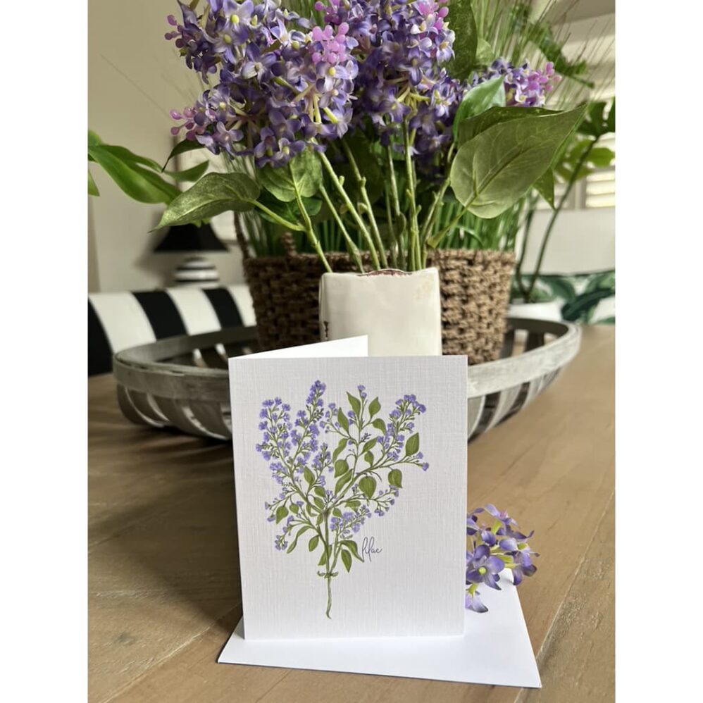 lilac branch note cards
