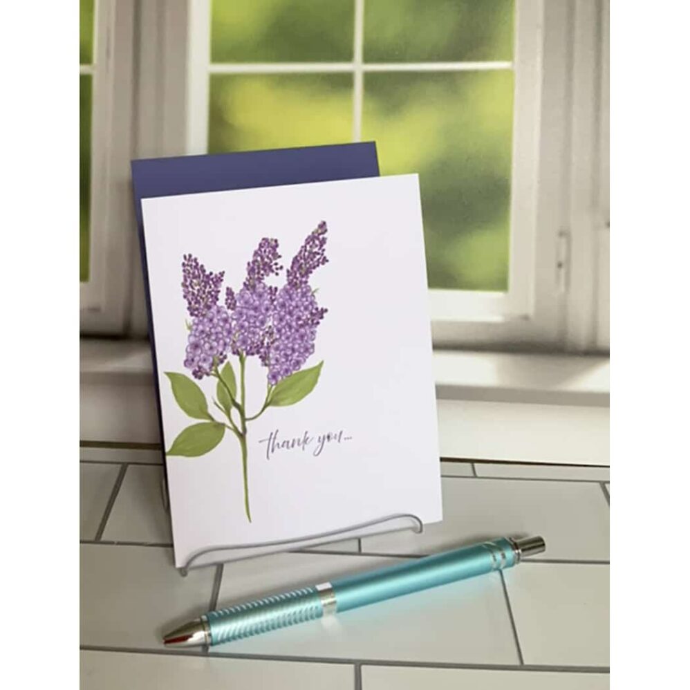 lilac tiwg thank you note card