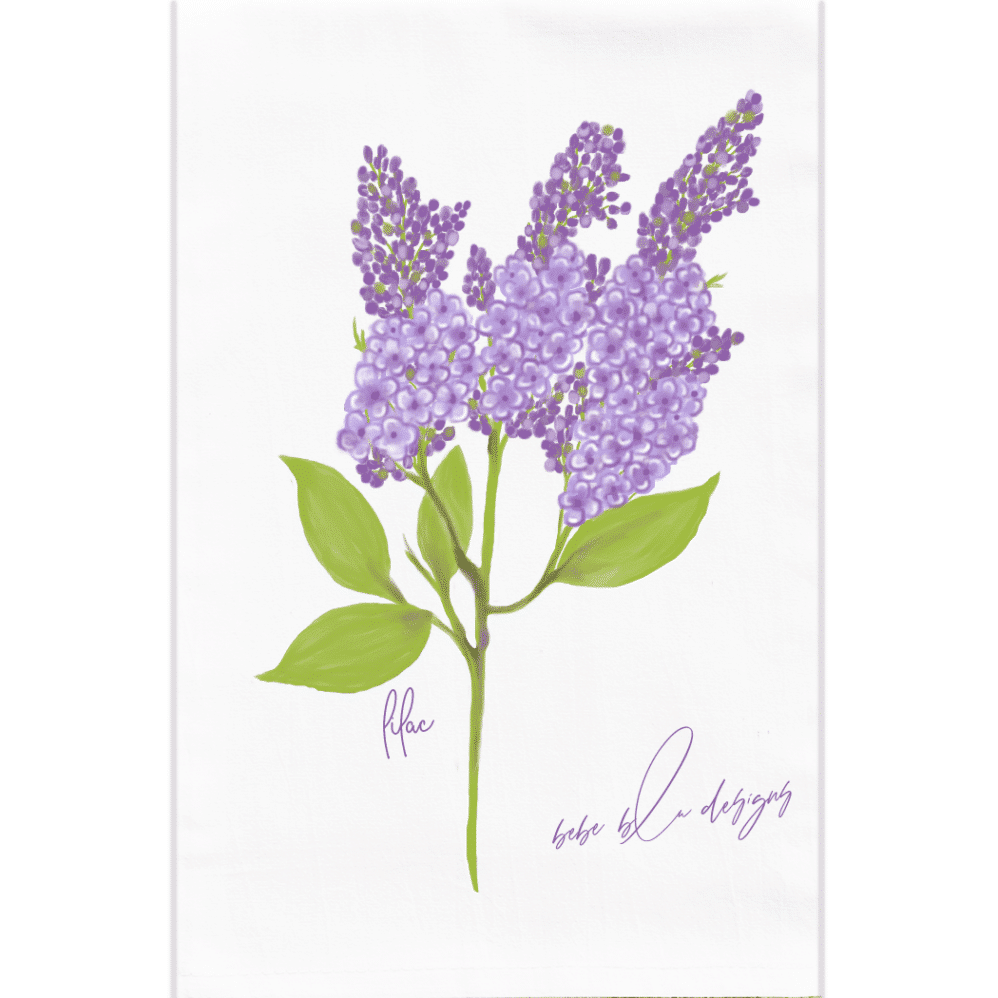 lilac twig flour sack towel