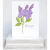a twig of dark purple lilac on a thank you note card