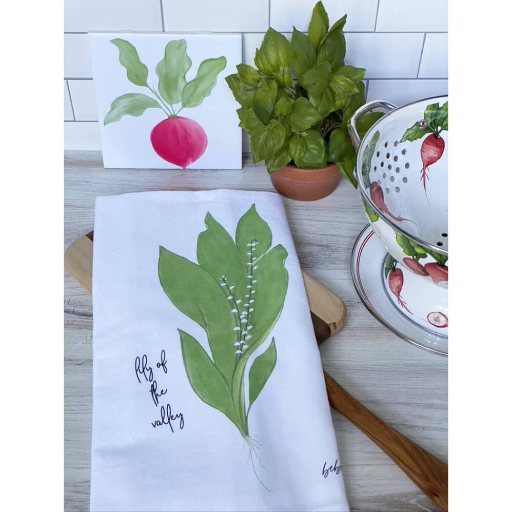 lily of the valley flour sack towel