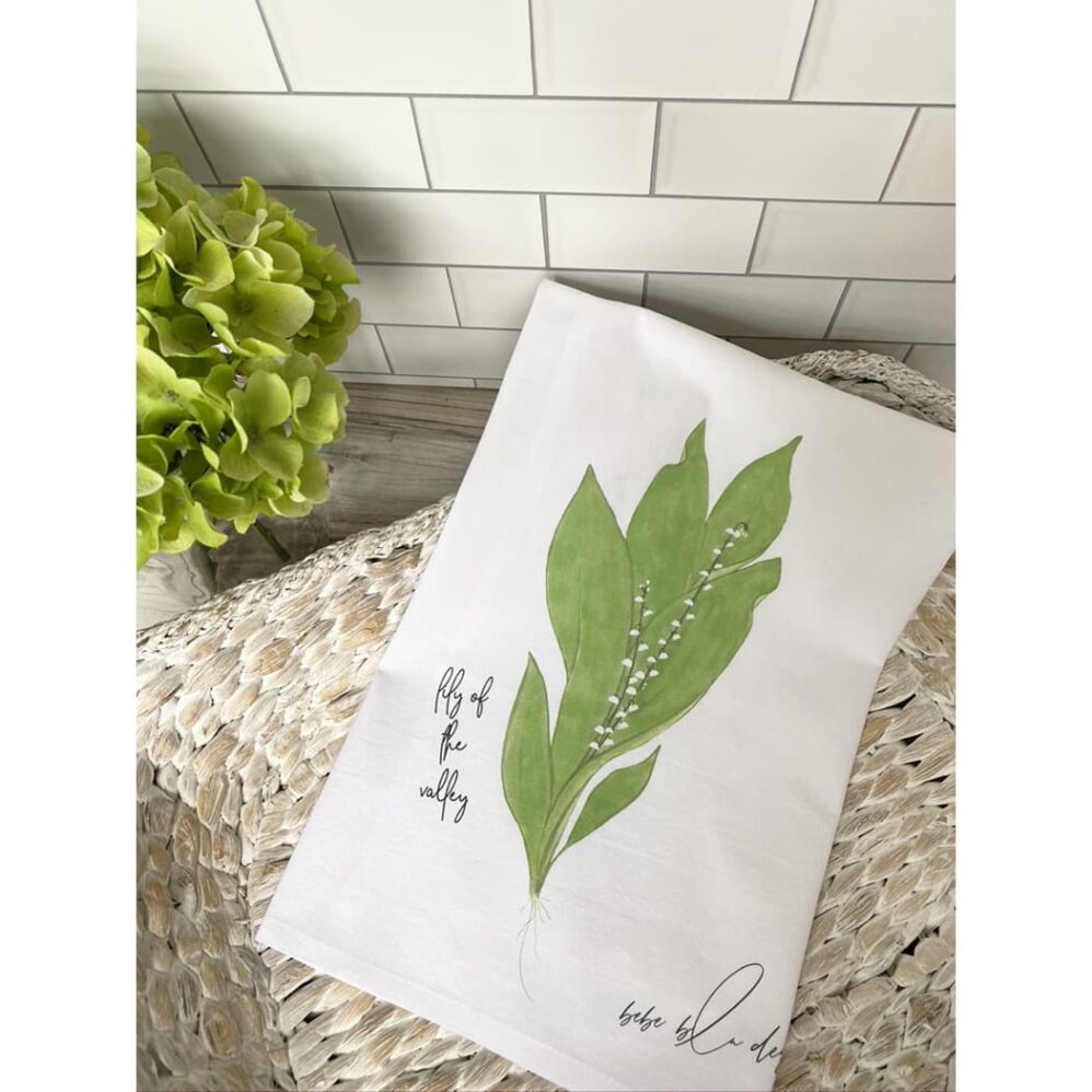 lily of the valley flour sack towel