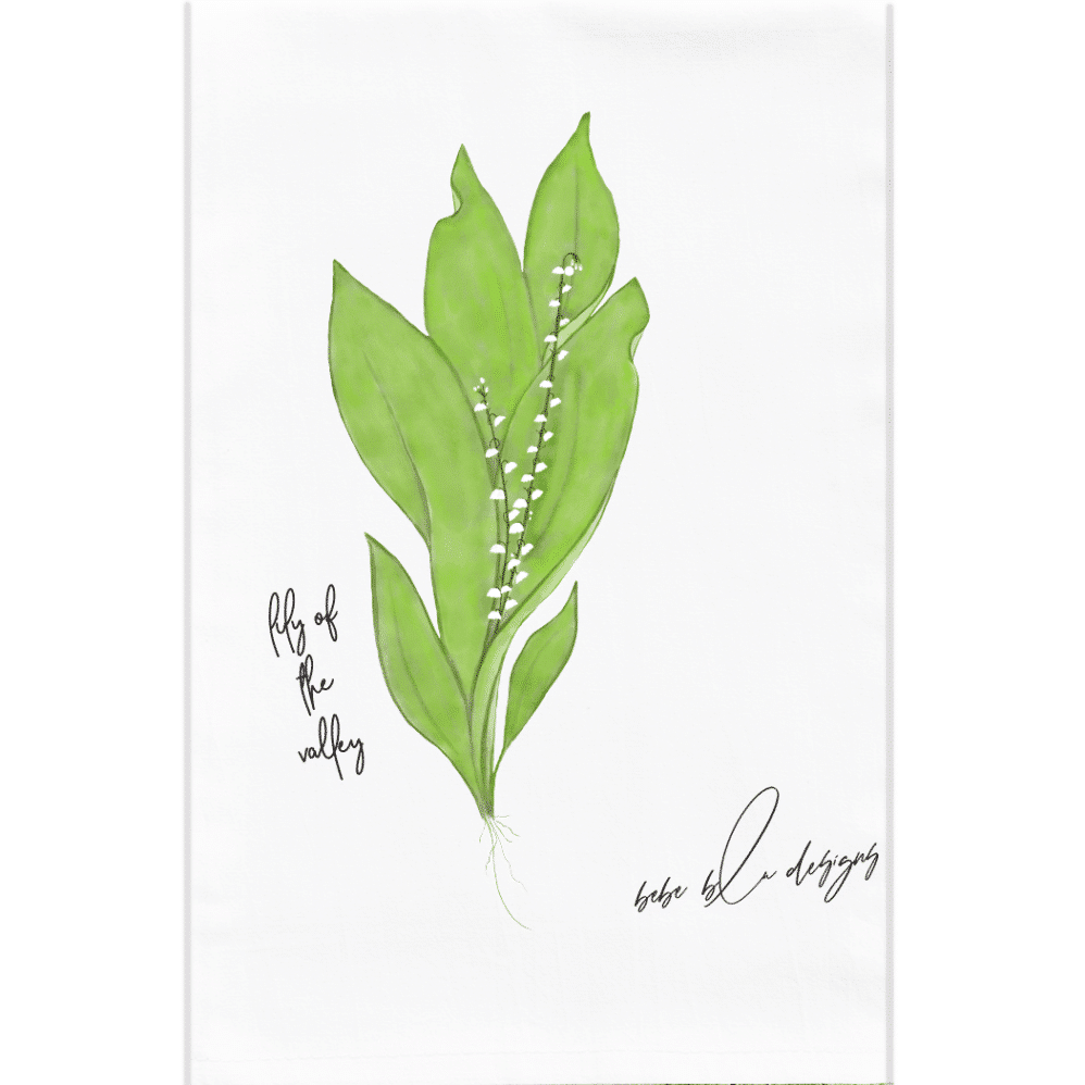 lily of the valley flour sack towel