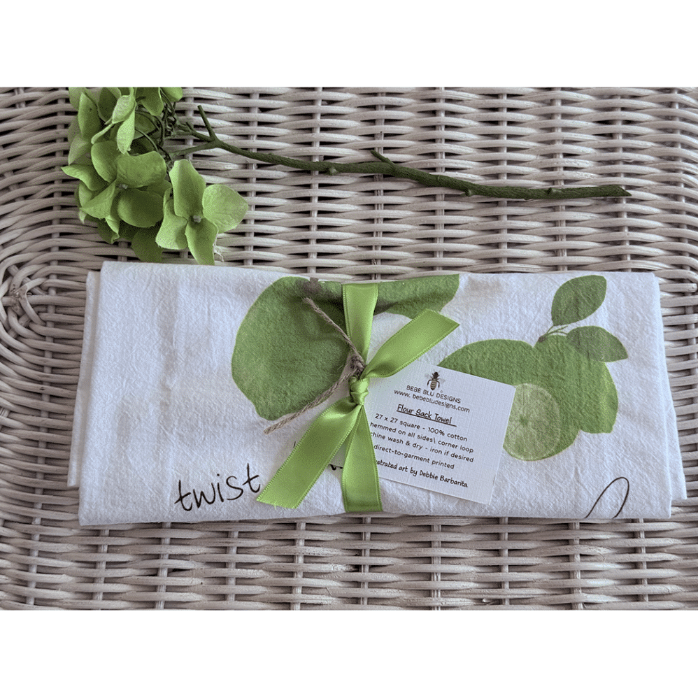 lime flour sack towel