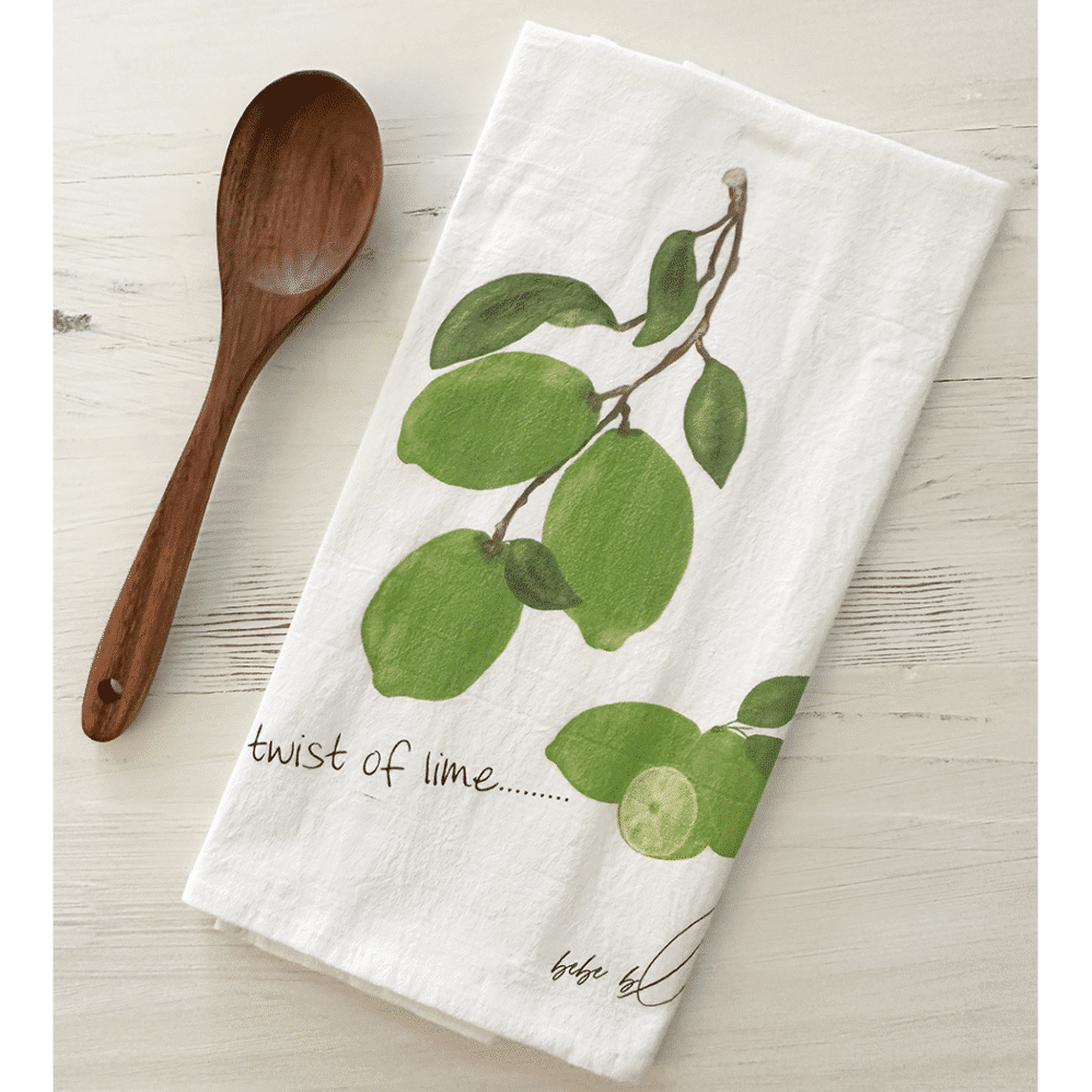 lime flour sack towel