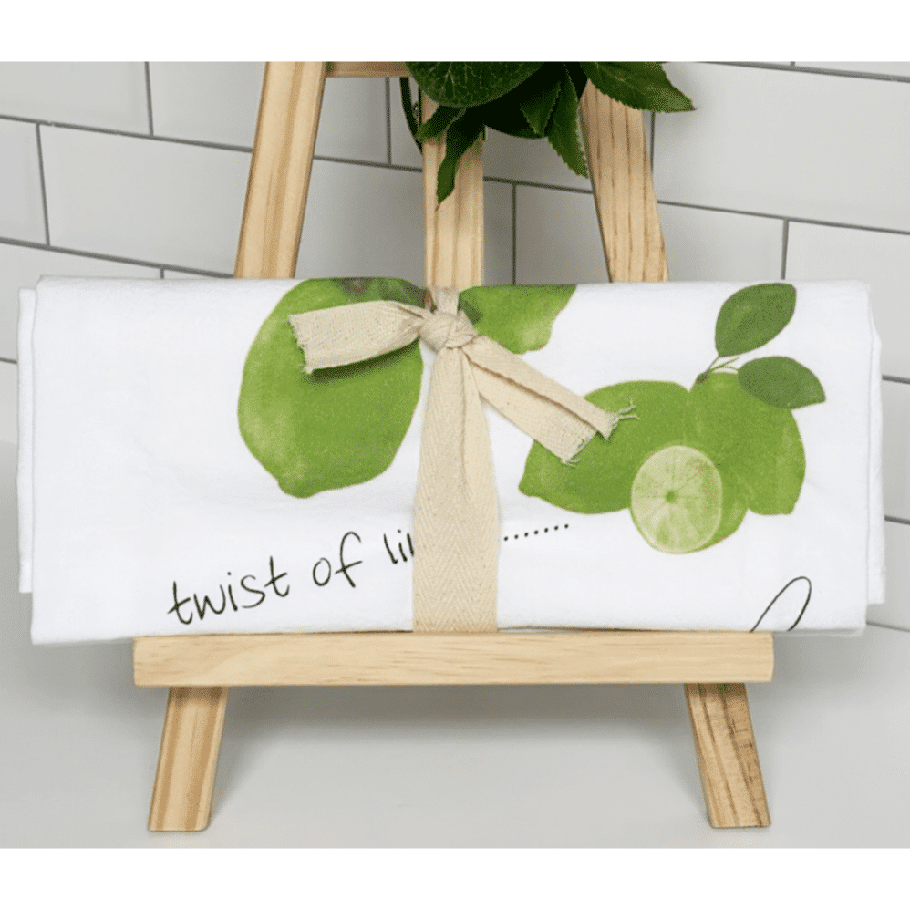 limes flour sack towel wrapped