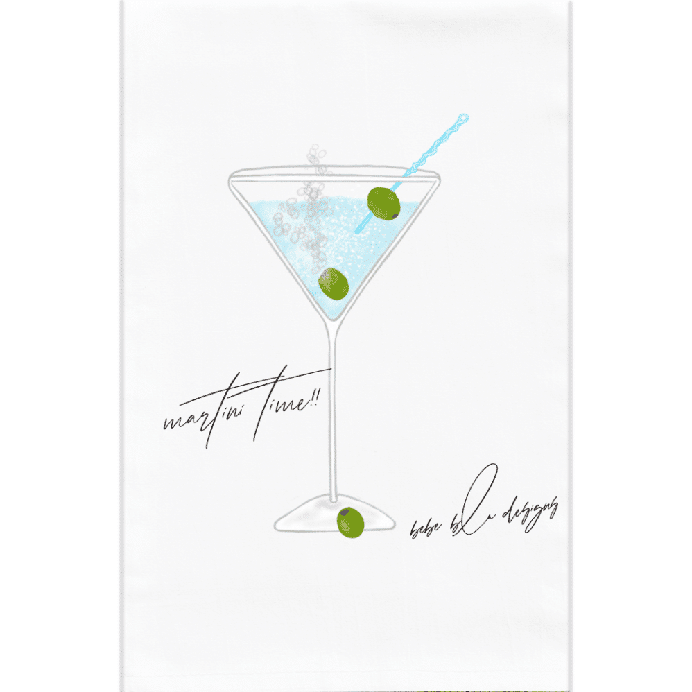 martini time flour sack towel