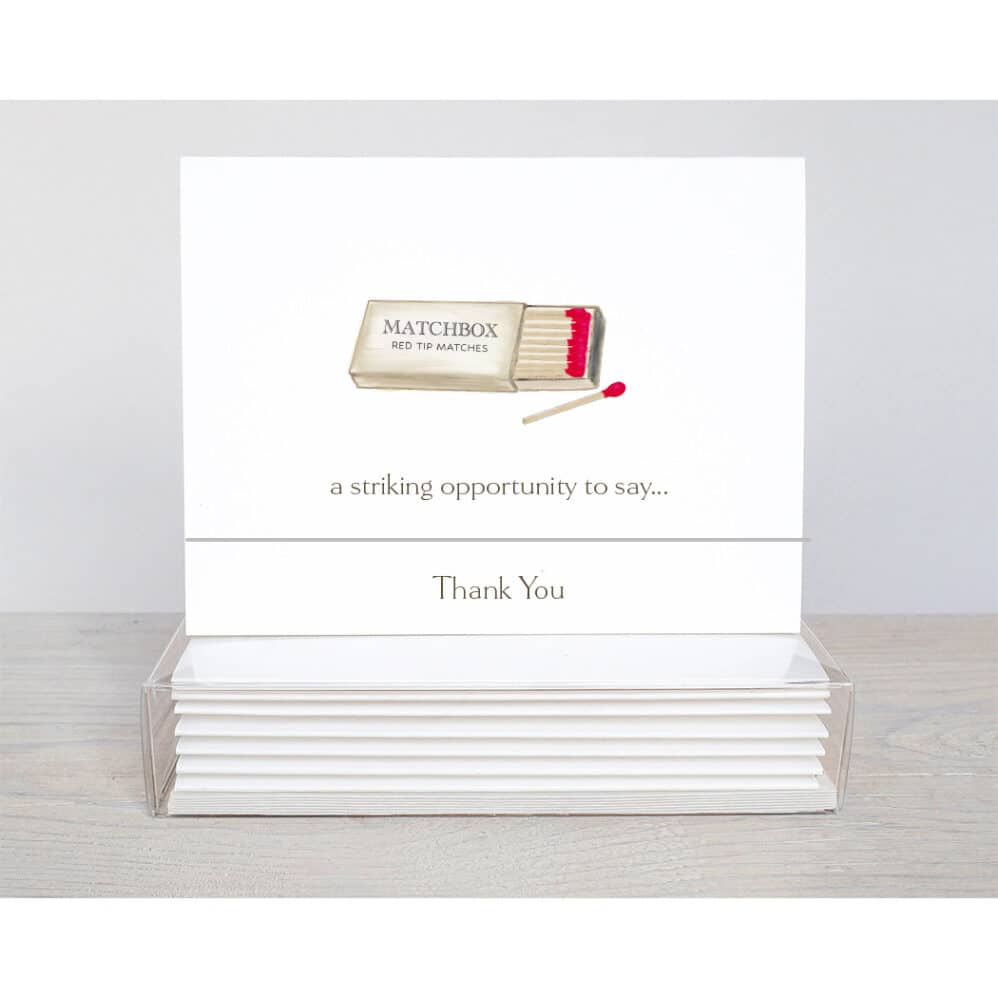 matchbox thank you note card