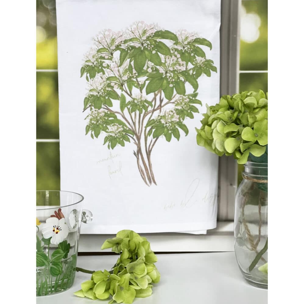 mountain laurel bush flour sack