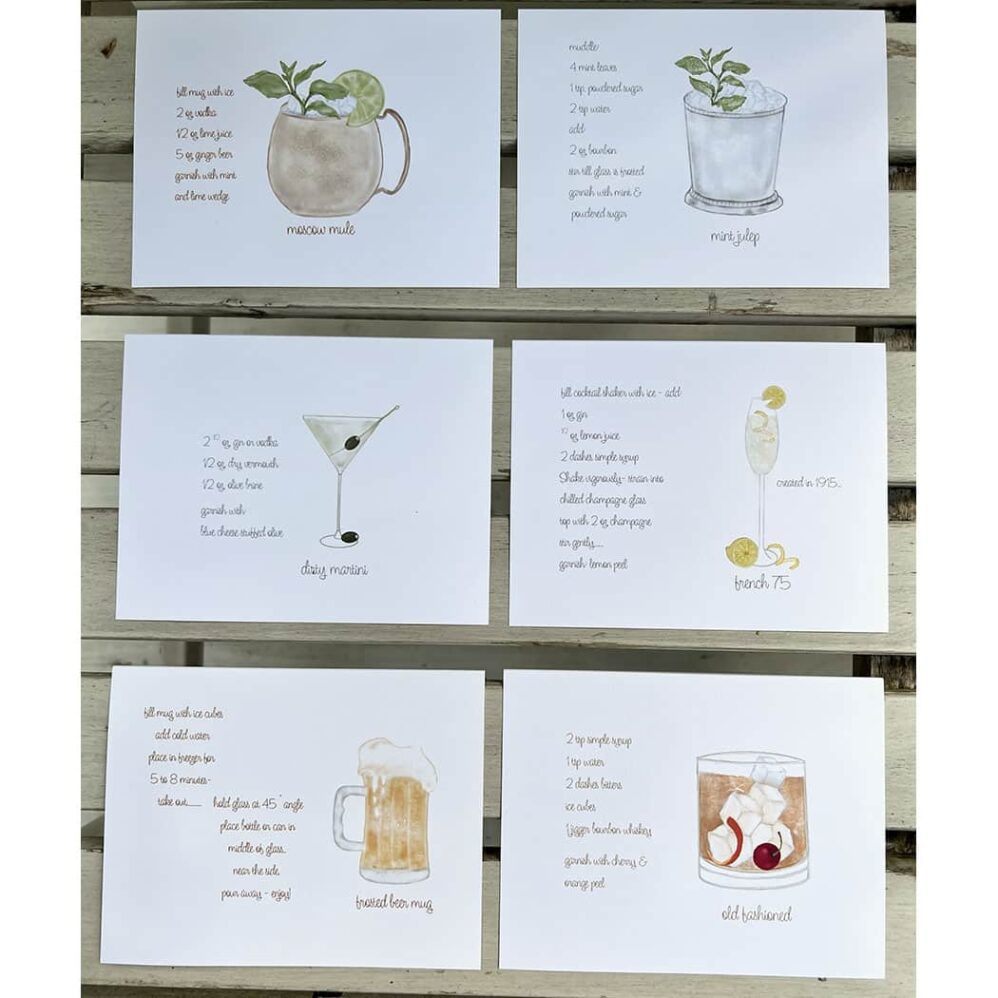 cocktail time note cards