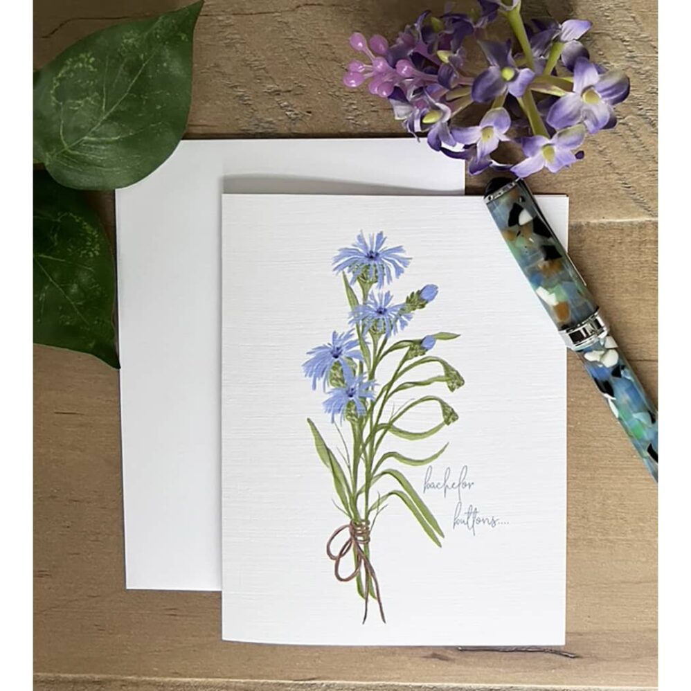 multi flowers note card