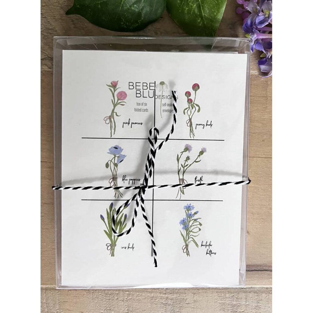 multi flower note card box