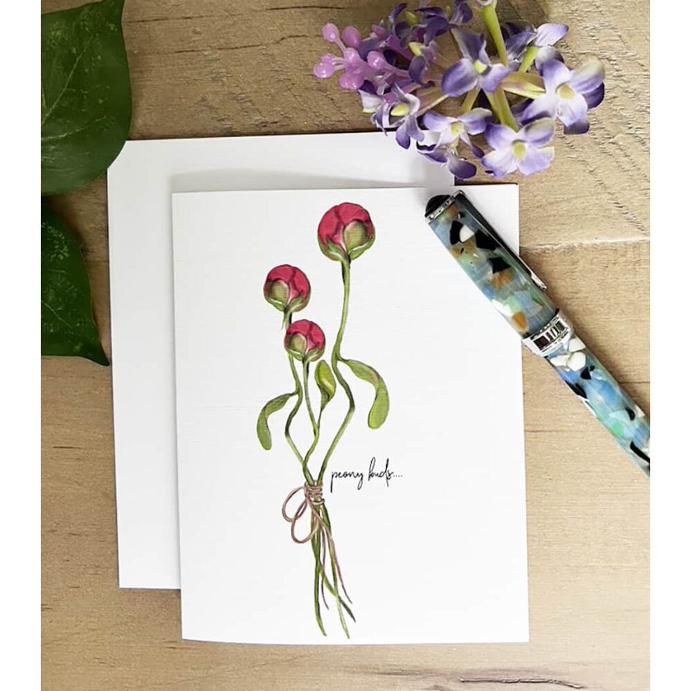 multi flowers note card