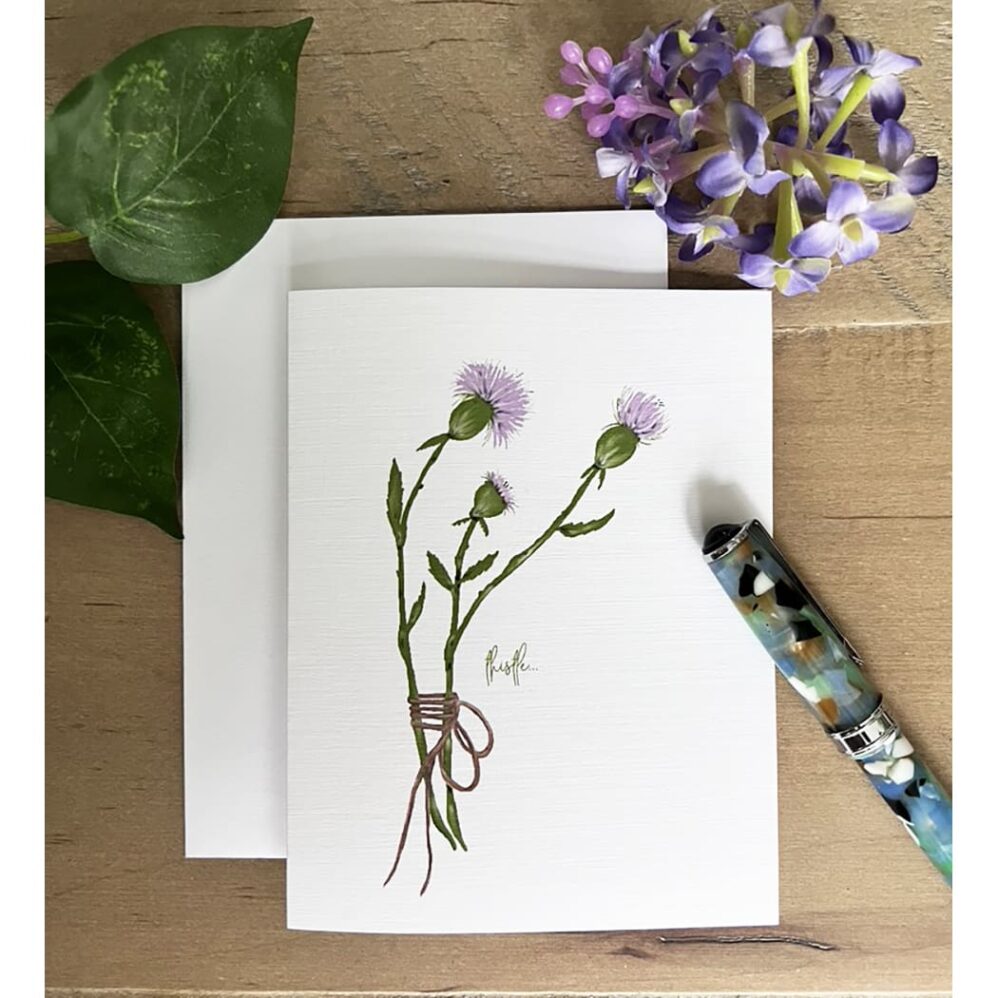 multi flowers note card