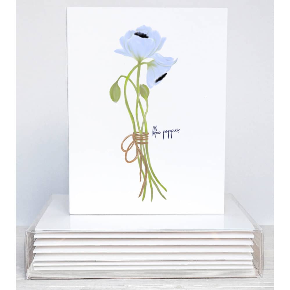 multi flowers note card
