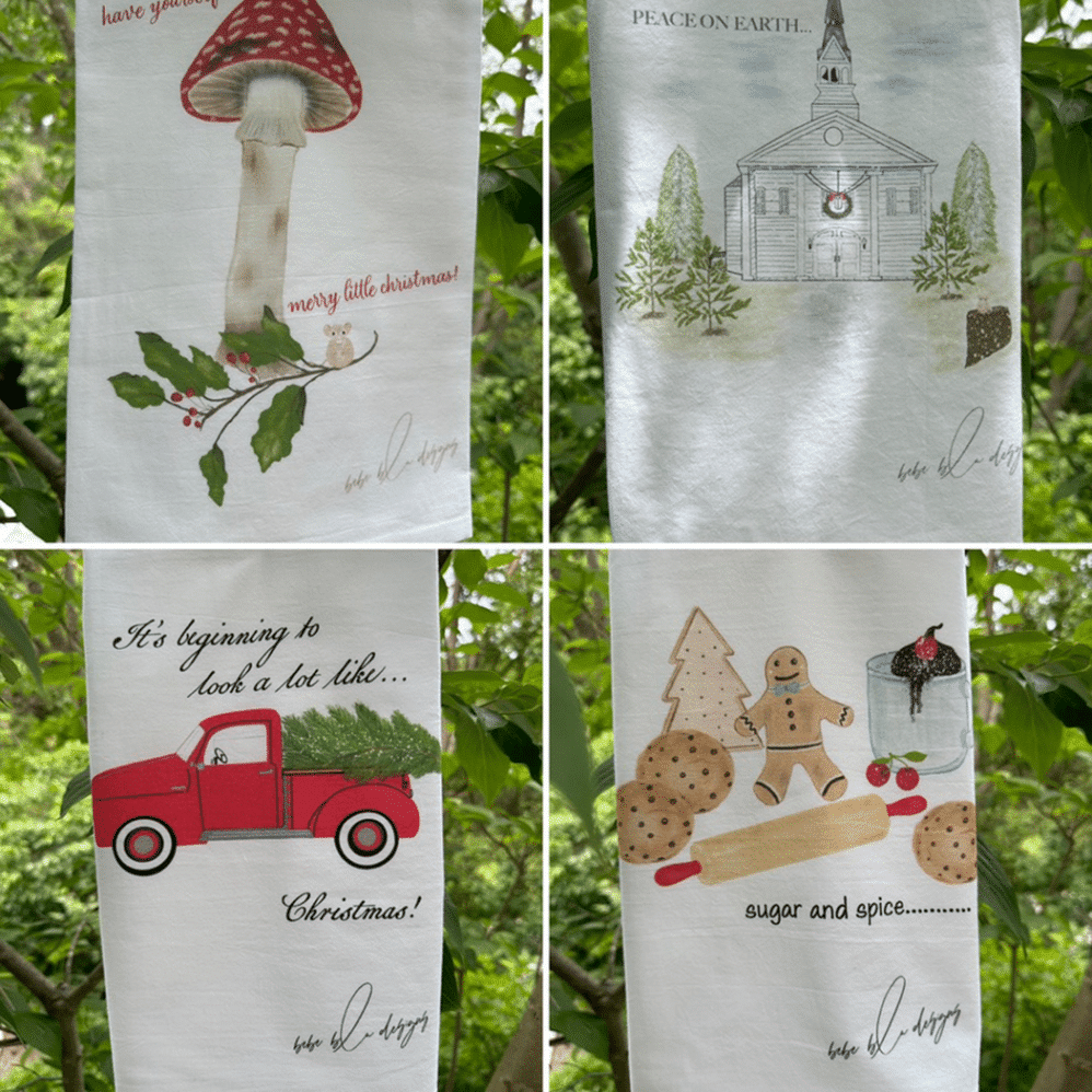 christmas flour sack towels