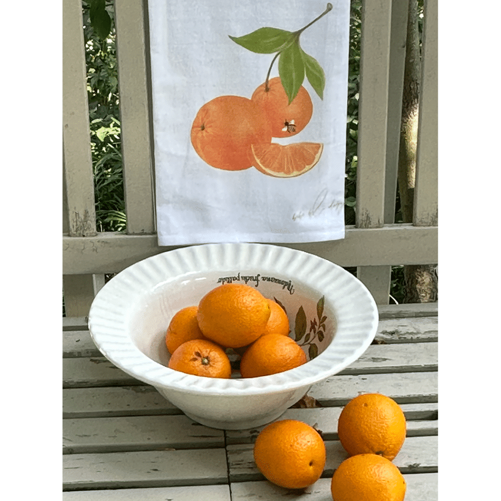 oranges flour sack towel