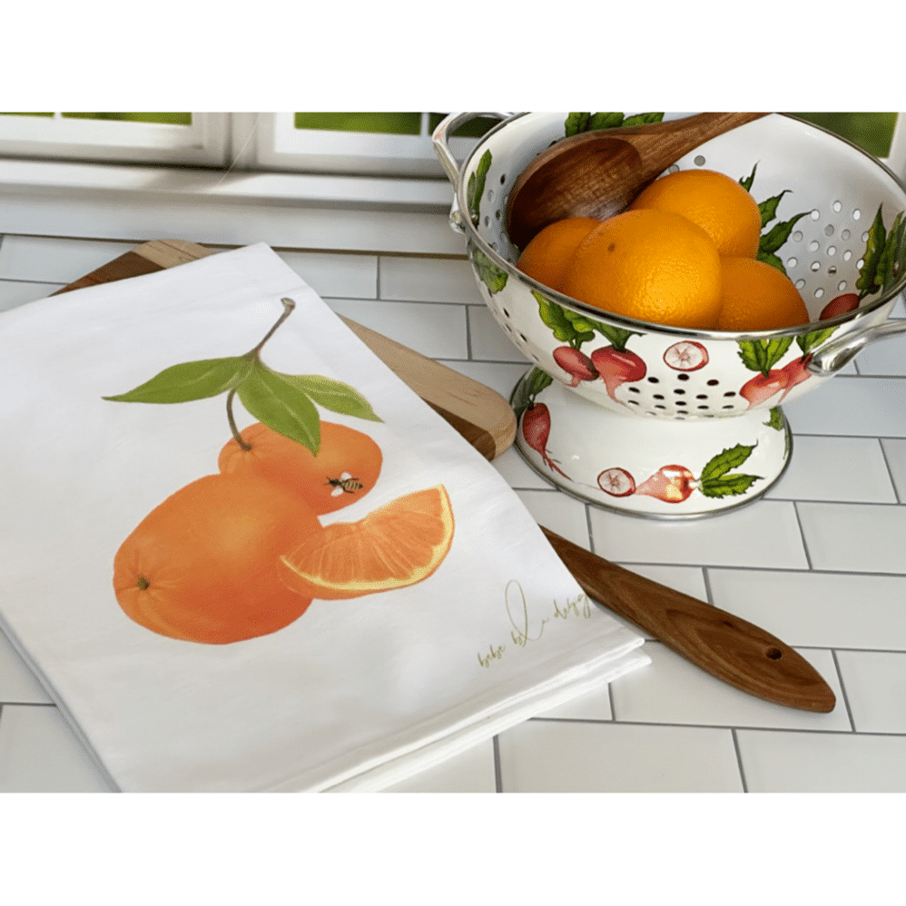 oranges flour sack towel