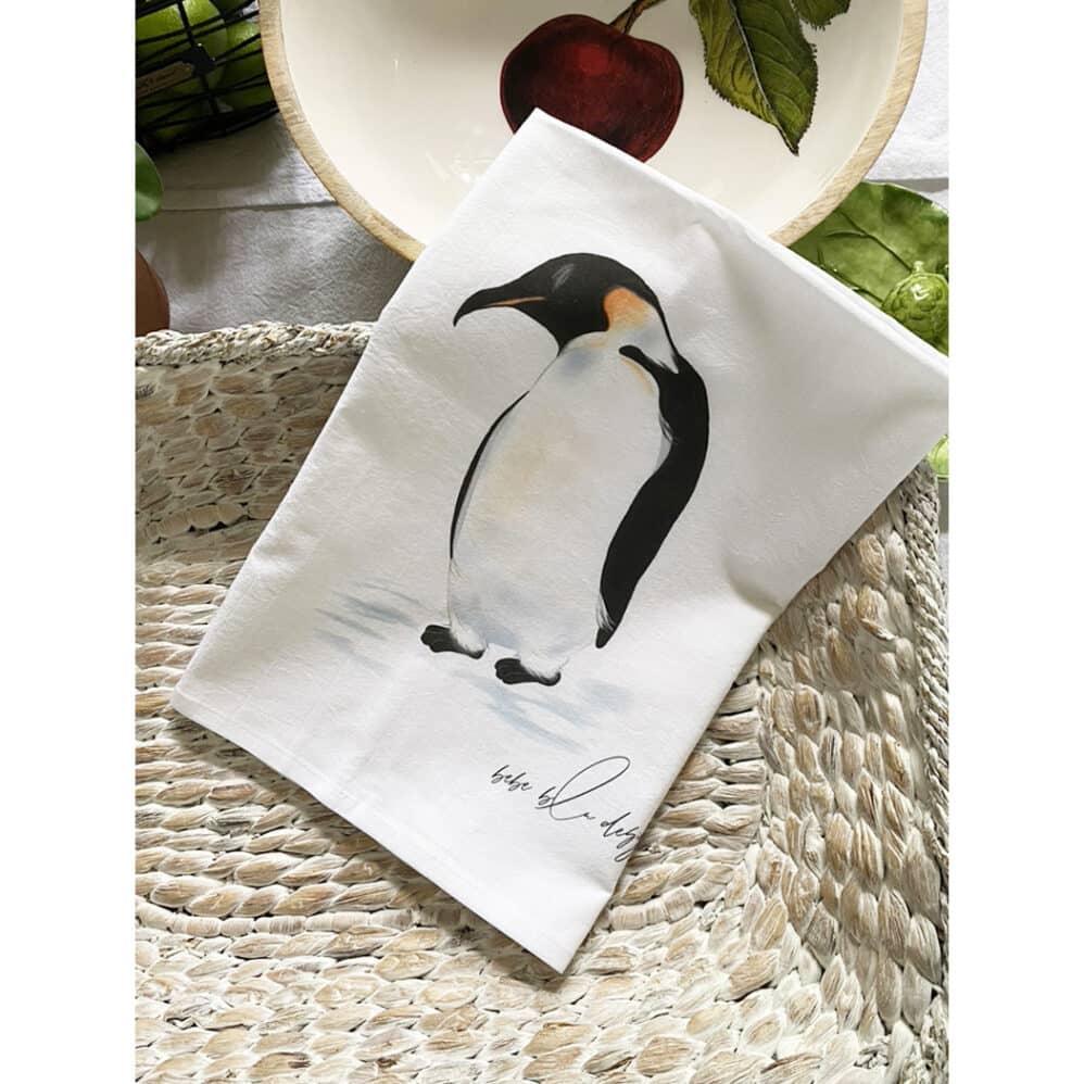 penguin flour sack towel bebe blu designs