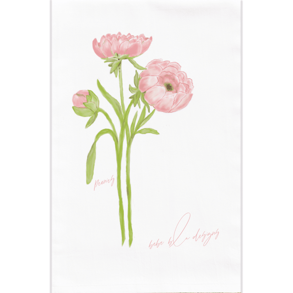 peony flour sack towel