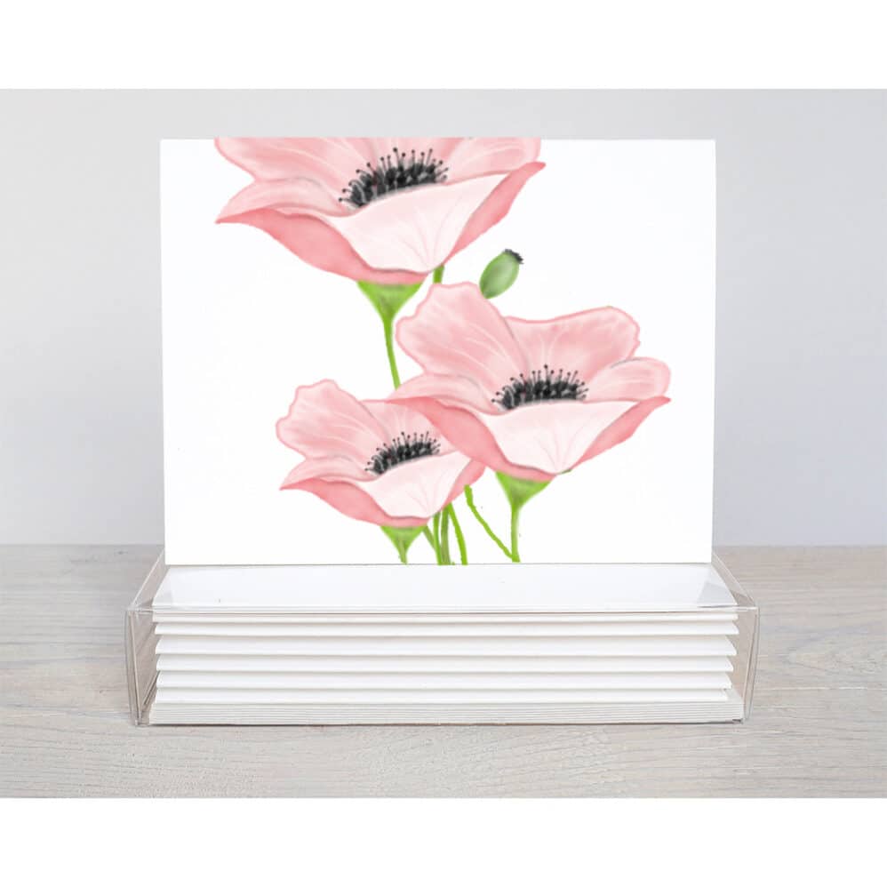 pink poppies to the edge mock