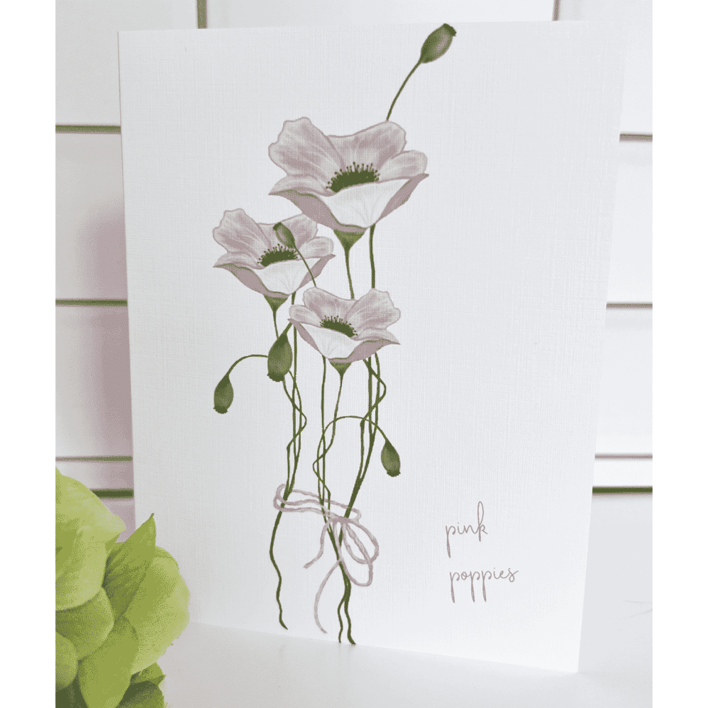 pink poppy w twine